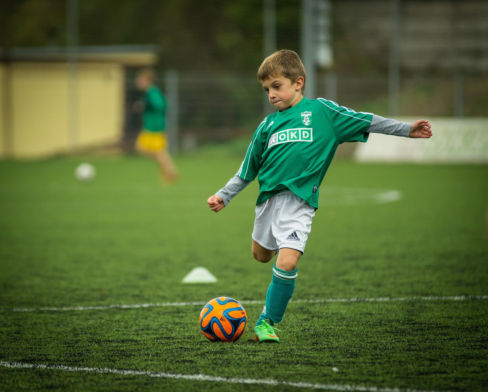 Boys soccer players competing in Edmonton