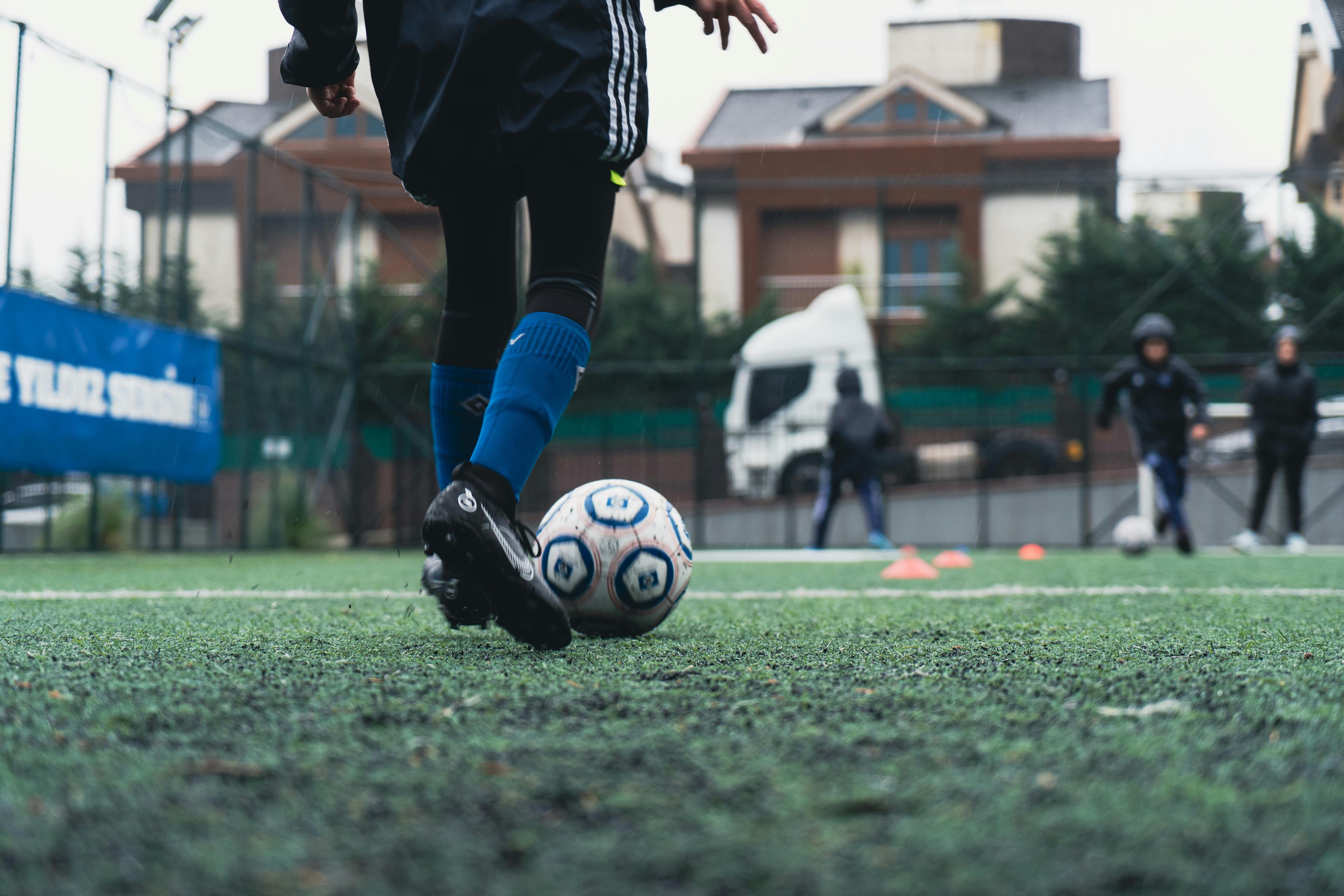 Beginner athletes learning soccer fundamentals in Edmonton